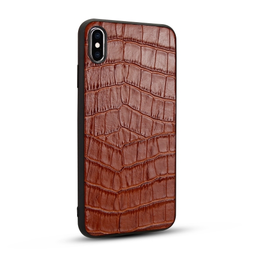 

For iPhone XS / X Crocodile Pattern TPU Shatter-resistant Mobile Phone Case(Brown)