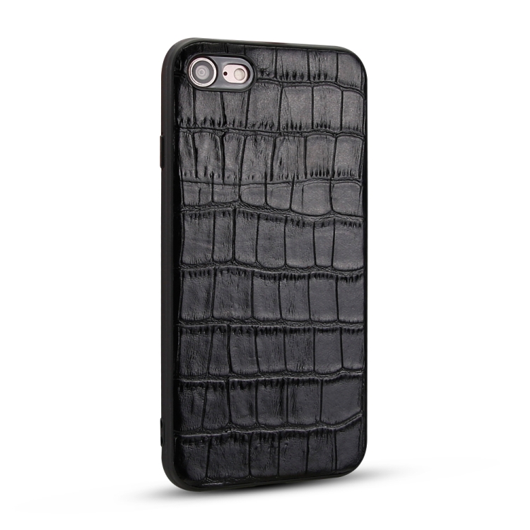 

For iPhone 8 Plus / 7 Plus Crocodile Pattern TPU Shatter-resistant Mobile Phone Case(Black)