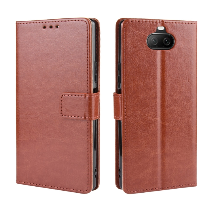 

For Sony Xperia 8 Retro Crazy Horse Texture Horizontal Flip Leather Case , with Holder & Card Slots & Photo Frame(Brown)
