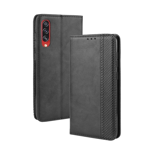 

For Samsung Galaxy A90 5G Magnetic Buckle Retro Crazy Horse Texture Horizontal Flip Leather Case with Holder & Card Slots & Photo Frame(Black)