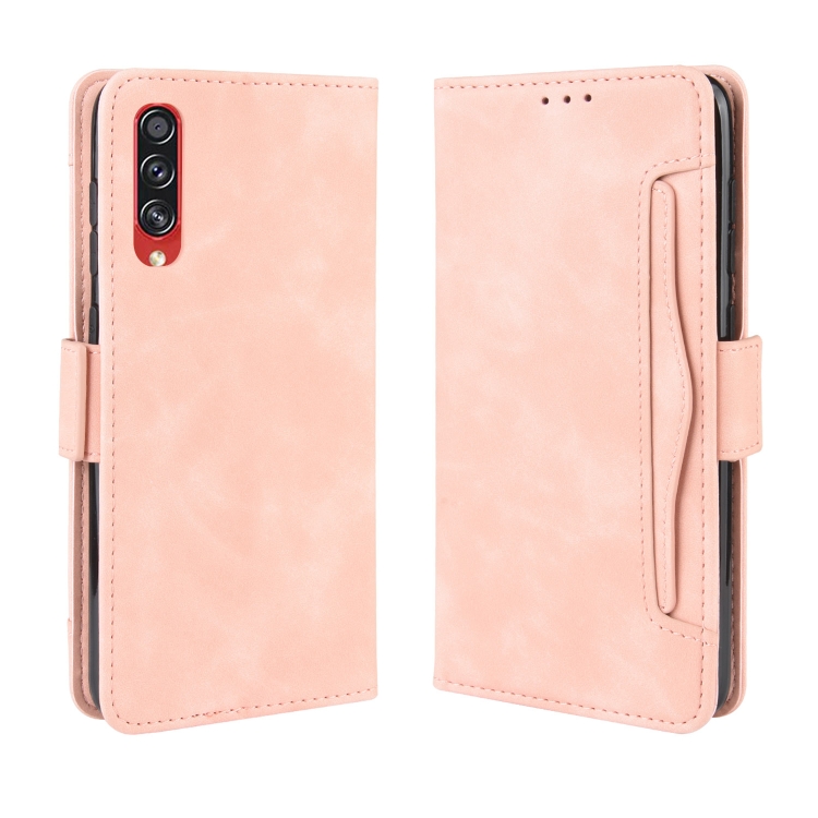 

For Galaxy A70s Wallet Style Skin Feel Calf Pattern Leather Case ，with Separate Card Slot(Pink)