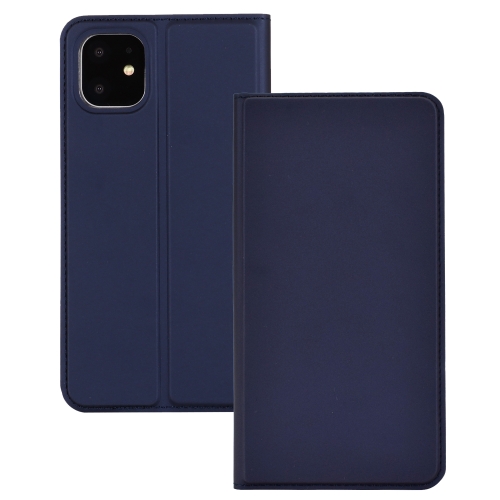 

For iPhone 11 Pro Ultra-thin Voltage Plain Magnetic Suction Card TPU+PU Mobile Phone Jacket with Chuck and Bracket(Blue)