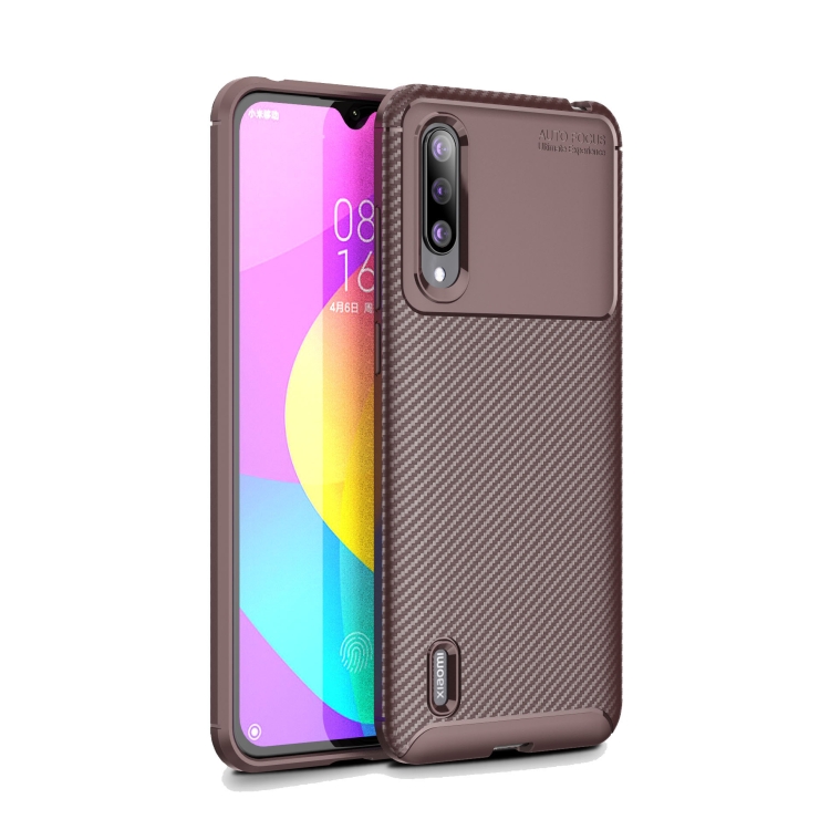 

For Xiaomi 9 Lite Carbon Fiber Texture Shockproof TPU Case(Brown)