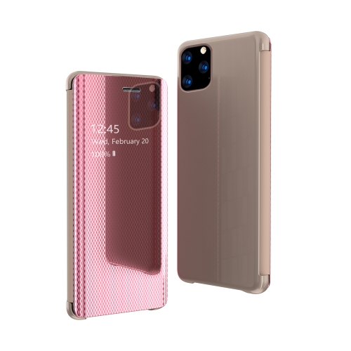 

For iPhone 11 Pro Ultra-Thin Light Weight Grid Plated Mirror Phone Case(Rose Gold)