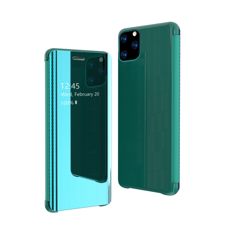 

For iPhone 11 Pro Max Ultra-Thin Light Weight Grid Plated Mirror Phone Case(Green)