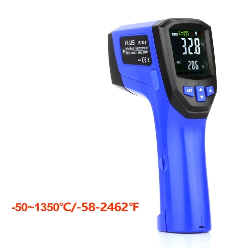 

FLUS IR-835 -50～1350℃ Laser Infrared IR LCD Color Display Double Laser Point Handheld Digital Electronic Outdoor Hygrometer Thermometer