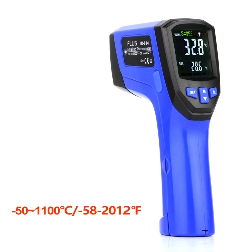 

FLUS IR-834 -50～1100℃ Laser Infrared LCD Color Display Double Laser Point Handheld Digital Electronic Outdoor Hygrometer Thermometer