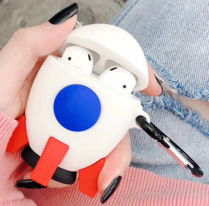 

For Apple AirPods 1/2 Generation Universal Mini Four-legged Rocket Wireless Bluetooth Headphone Protective Case