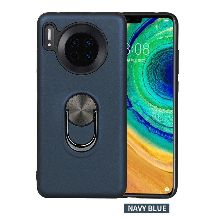 

For Huawei Mate 30， 360 Rotary Multifunctional Stent PC+TPU Case with Magnetic Invisible Holder(Navy Blue)