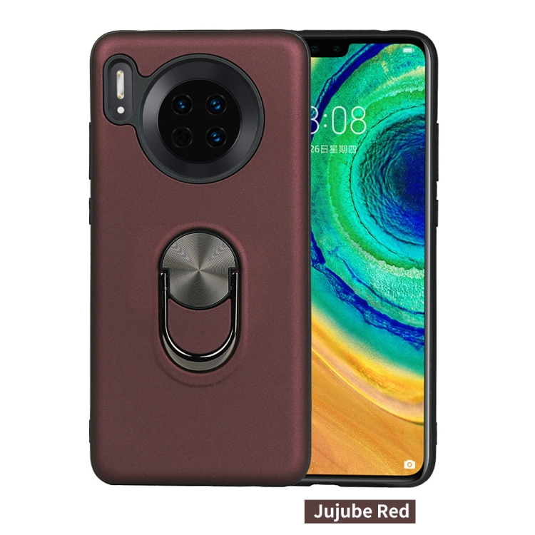 

For Huawei Mate 30， 360 Rotary Multifunctional Stent PC+TPU Case with Magnetic Invisible Holder(Jujube Red)