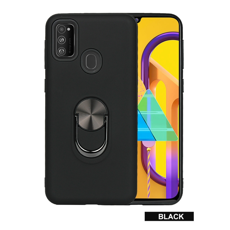 

For Galaxy M30s， 360 Rotary Multifunctional Stent PC+TPU Case with Magnetic Invisible Holder(Black)