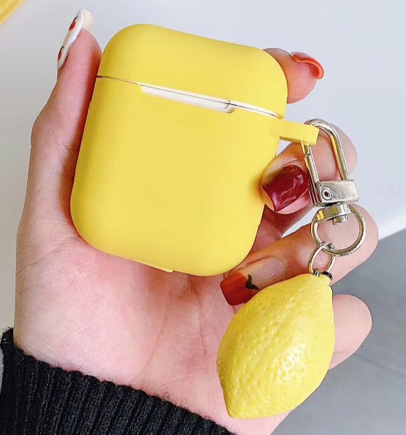 

For Apple AirPods 1/2 Generation Universal Creative Bluetooth Headphone Protective Case(Lemon)