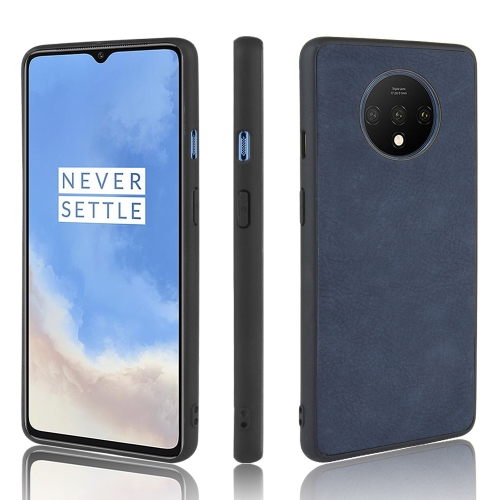 

For OnePlus 7T Shockproof Sheep Skin PC + PU + TPU Case(Blue)