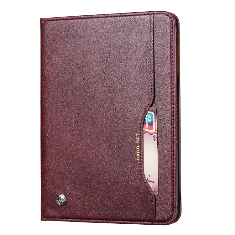 

For iPad 10.2 Knead Skin Texture Horizontal Flip Leather Case with Photo Frame & Holder & Card Slots & Wallet(Wine Red)