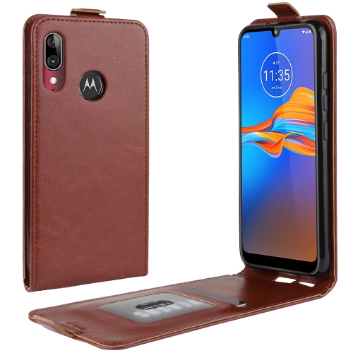 

For MOTO E6 Plus Crazy Horse Vertical Flip Leather Protective Case(Brown)