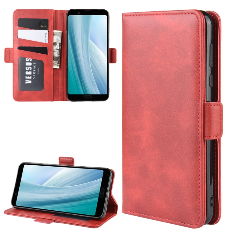 

For Sharp Aquos Sense 3 Plus Wallet Stand Leather Cell Phone Case with Wallet & Holder & Card Slots(Red)