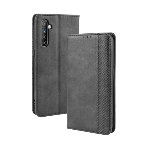 

For Oppo Realme XT / Realme X2 / K5 Magnetic Buckle Retro Crazy Horse Texture Horizontal Flip Leather Case with Holder & Card Slots & Photo Frame(Black)