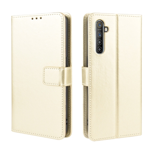 

For Oppo Realme XT / Realme X2 / K5 Retro Crazy Horse Texture Horizontal Flip Leather Case with Holder & Card Slots & Photo Frame(Gold)