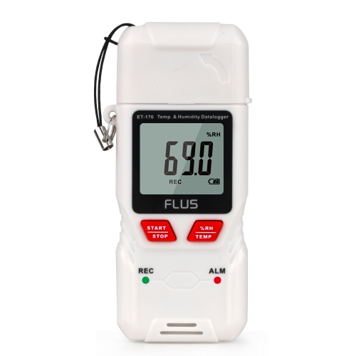 

FLUS ET-176 Humidity Datalogger Thermometer Handheld Digital Non-contact Mini Hygrometer LED High/Low Temperature Indicator