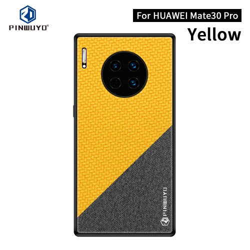 

For Huawei Mate 30 Pro PINWUYO Rong Series Shockproof PC + TPU+ Chemical Fiber Cloth Protective Cover(Yellow)