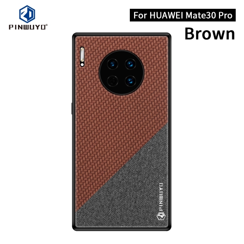 

For Huawei Mate 30 Pro PINWUYO Rong Series Shockproof PC + TPU+ Chemical Fiber Cloth Protective Cover(Brown)