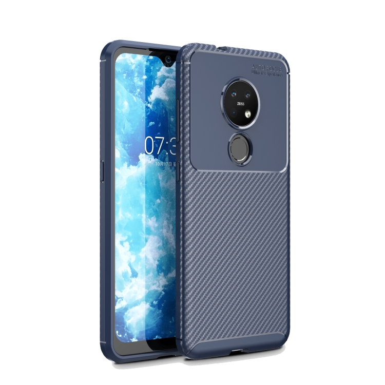 

For Nokia 6.2 Carbon Fiber Texture Shockproof TPU Case for(Blue)
