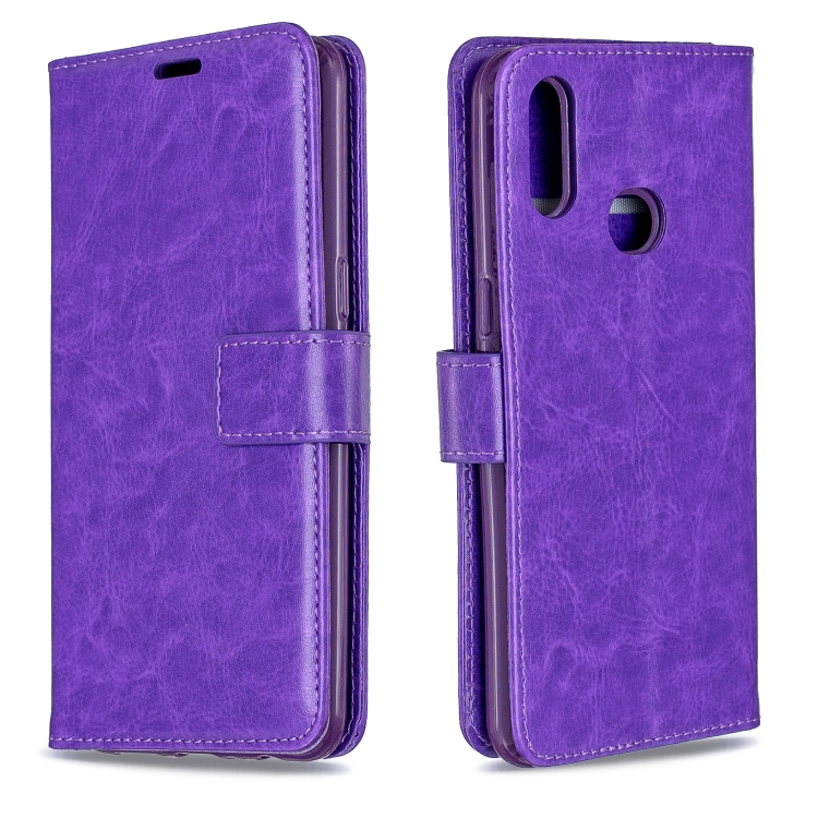 

For Galaxy A10s Crazy Horse Texture Horizontal Flip Leather Case with Holder & Card Slots & Wallet & Photo Frame(Purple)
