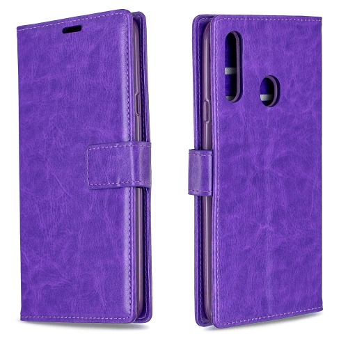 

For Galaxy A20S Crazy Horse Texture Horizontal Flip Leather Case with Holder & Card Slots & Wallet & Photo Frame(Purple)