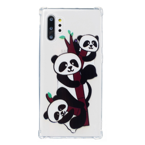 

For Galaxy Note 10 Plus Oil Embossed Pattern Anti-Drop TPU Case(Three Pandas)