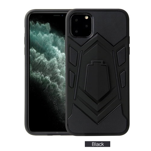 

For iPhone 11 Pro Max Shockproof TPU + PC Protective Case with Holder(Black)