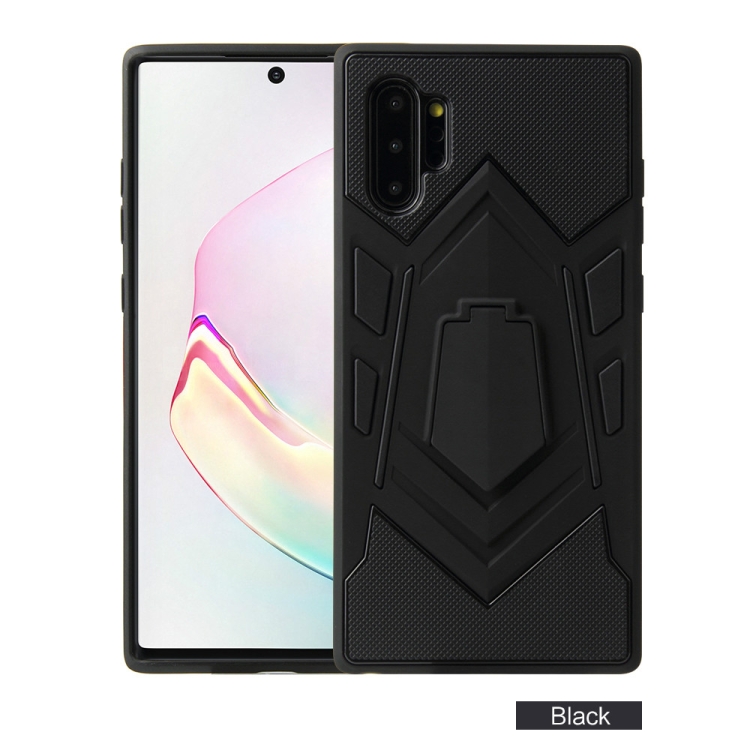 

For Galaxy Note 10 Pro Shockproof TPU + PC Protective Case with Holder(Black)