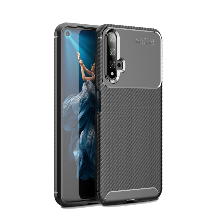 

For Huawei Nova 5T Carbon Fiber Texture Shockproof TPU Case for(Black)