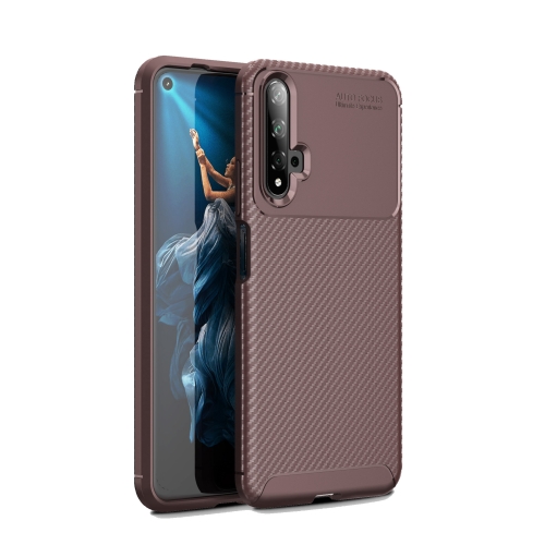 

For Huawei Nova 5T Carbon Fiber Texture Shockproof TPU Case for(Brown)