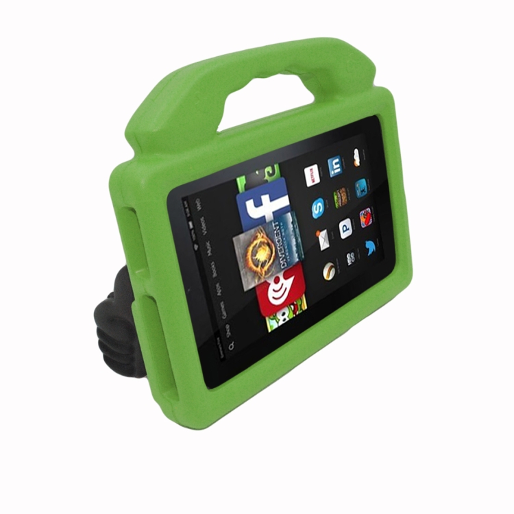 

For Kindle Fire HD 7 Shockproof EVA Thumb Stand Tablet Shell(Green)