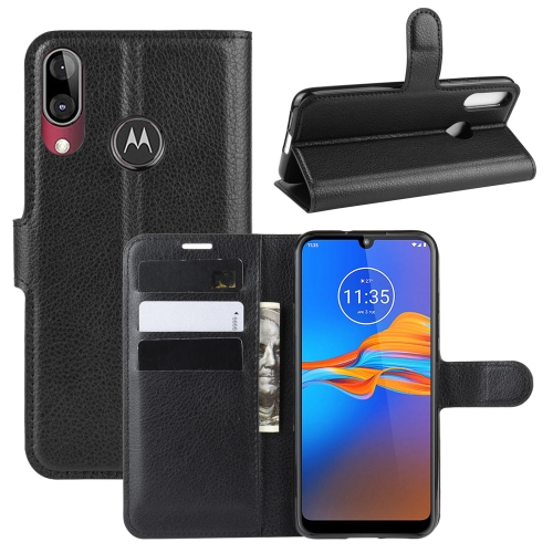 

For MOTO E6 Plus Litchi Texture Horizontal Flip Leather Case with Wallet & Holder & Card Slots(Black)