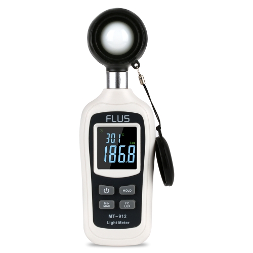

FLUS MT-912 Digital Light Luxmeter Meter Temperature 0-20000 Lux Illuminometer Luminometer Photometer Lux/FC Tester Light Meter