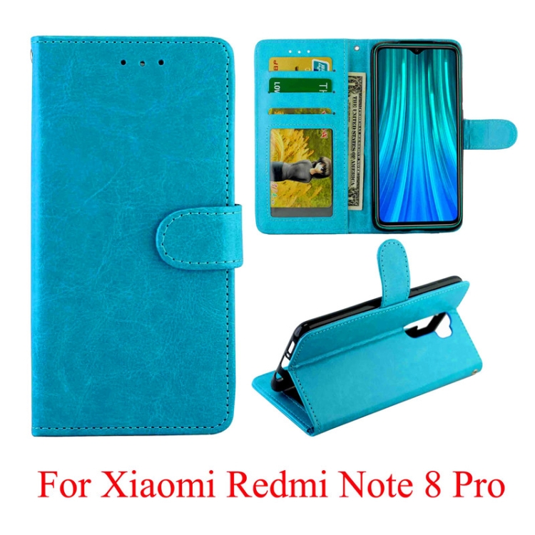 

For Xiaomi Redmi Note 8 Pro Crazy Horse Texture Horizontal Flip Leather Case with Holder & Card Slots & Wallet & Photo Frame(Baby Blue)