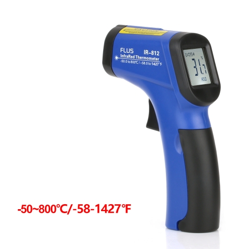 

FLUS IR-812 Digital Infrared Thermometer Non-contact Mini IR Thermometer Handheld Portable Electronic Outdoor Laser Thermometer