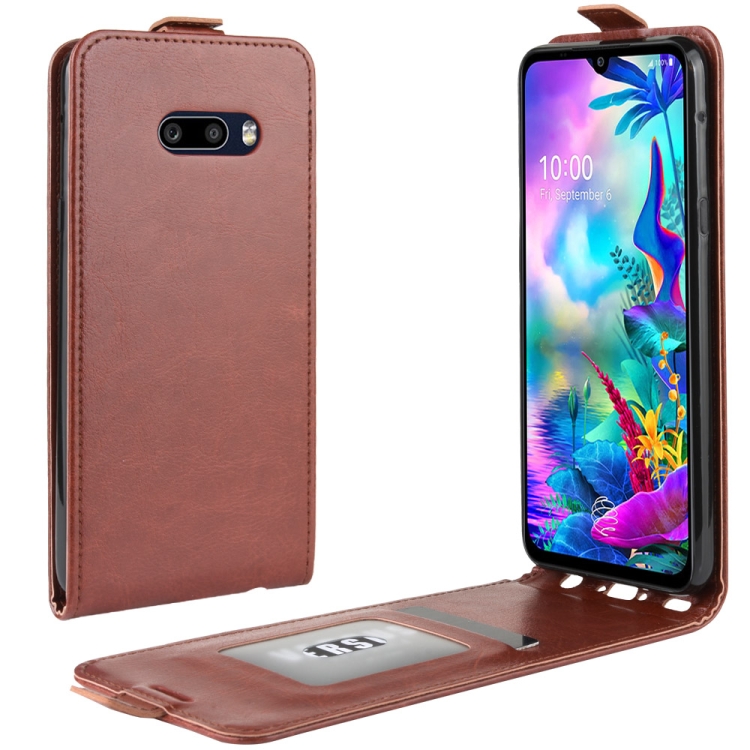 

For LG G8X ThinQ Crazy Horse Vertical Flip Leather Protective Case(Brown)