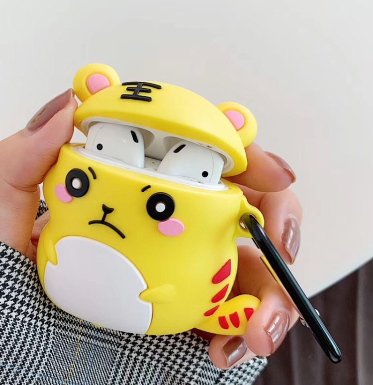 

For Apple AirPods 1/2 Gen Universal Dragon And Baby Tiger Bluetooth Headphone Protective Case(Yellow)