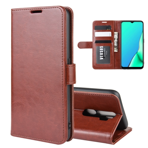 

For OPPO A9 (2020) R64 Texture Single Fold Horizontal Flip Leather Case with Holder & Card Slots & Wallet(Brown)