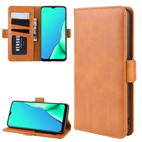 

For OPPO A9 (2020) Dual-side Magnetic Buckle Horizontal Flip Leather Case with Holder & Card Slots & Wallet & Photo Frame(Yellow)