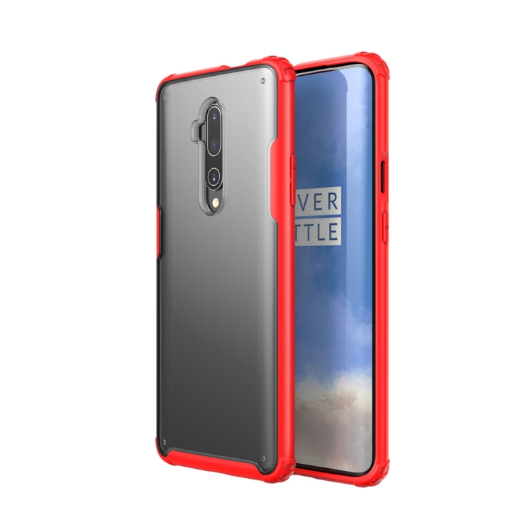

For Oneplus 7T Pro Shockproof Frosted PC+ TPU Transparent Protective Case(Red)