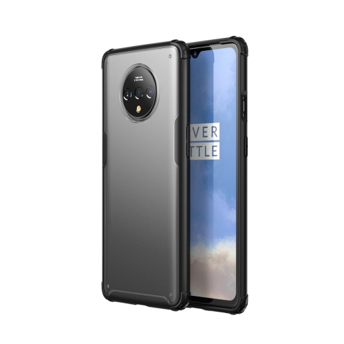 

For Oneplus 7T Shockproof Frosted PC+ TPU Transparent Protective Case(Black)