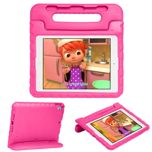 

For iPad 10.2 EVA Bumper Protective Case with Handle & Holder (Rose Red)