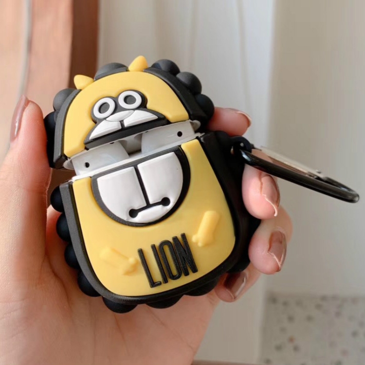 

For Apple AirPods 1/2 Generation Universal Cute Lion Head Bluetooth Headphone Protective Case