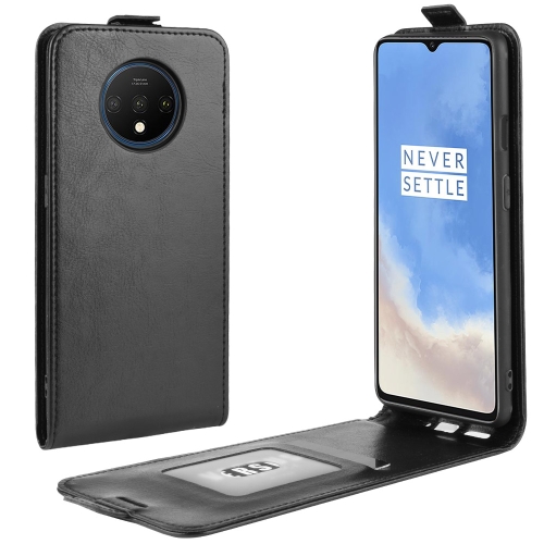 

For OnePlus 7T Crazy Horse Vertical Flip Leather Protective Case(Black)