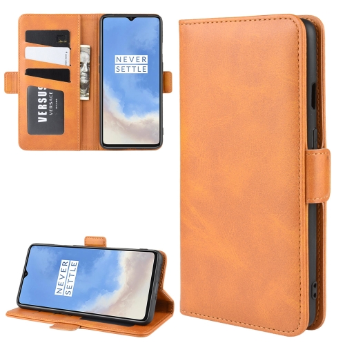 

For OnePlus 7T Dual-side Magnetic Buckle Horizontal Flip Leather Case with Holder & Card Slots & Wallet & Photo Frame(Yellow)