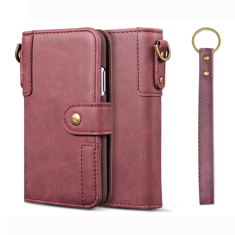 

ForGalaxyS10 PlusCowhideTextureHorizontalFlipLeatherCase withHolder&CardSlots&Wallet&Lanyard(Red)
