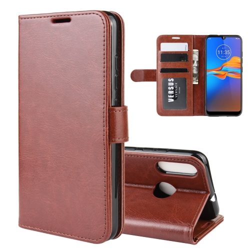 

For Motorola Moto E6 Plus R64 Texture Single Fold Horizontal Flip Leather Case with Holder & Card Slots & Wallet(Brown)